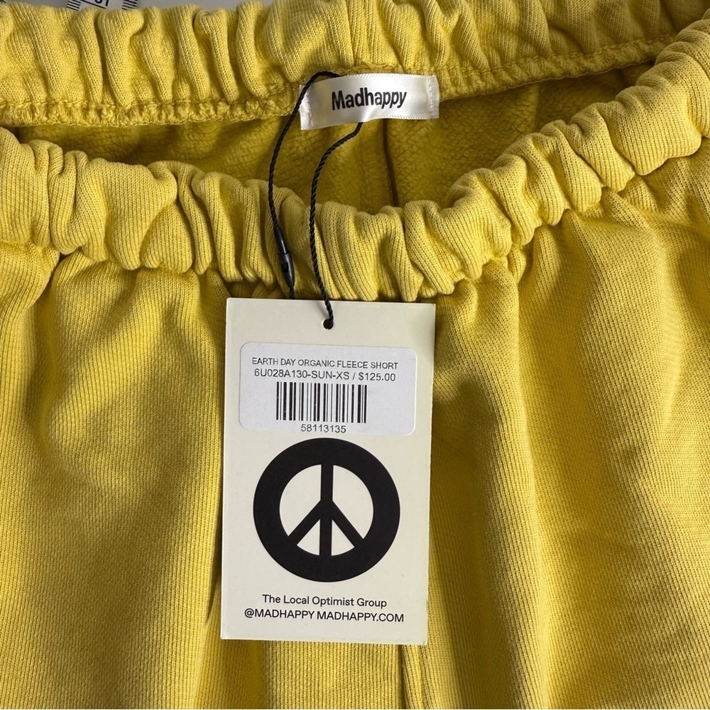 Madhappy - Earth Day Fleece Sweat Shorts Yellow - XS NWT - Picture 13 of 13